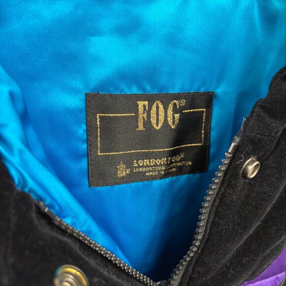 London Fog Vintage Black Swirl Patterned Coat - Picture 4 of 5